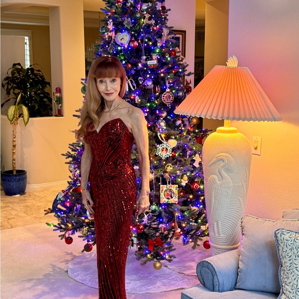 Lillie Rubin - Vintage BOB MACKIE Design Red Beaded and Sequined Evening Gown